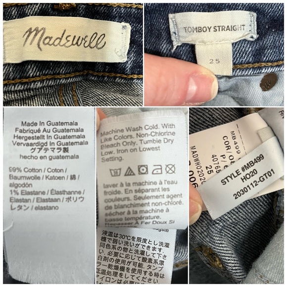 Madewell Tomboy Straight Jeans in Chaseley Wash Size 25 - Picture 6 of 6